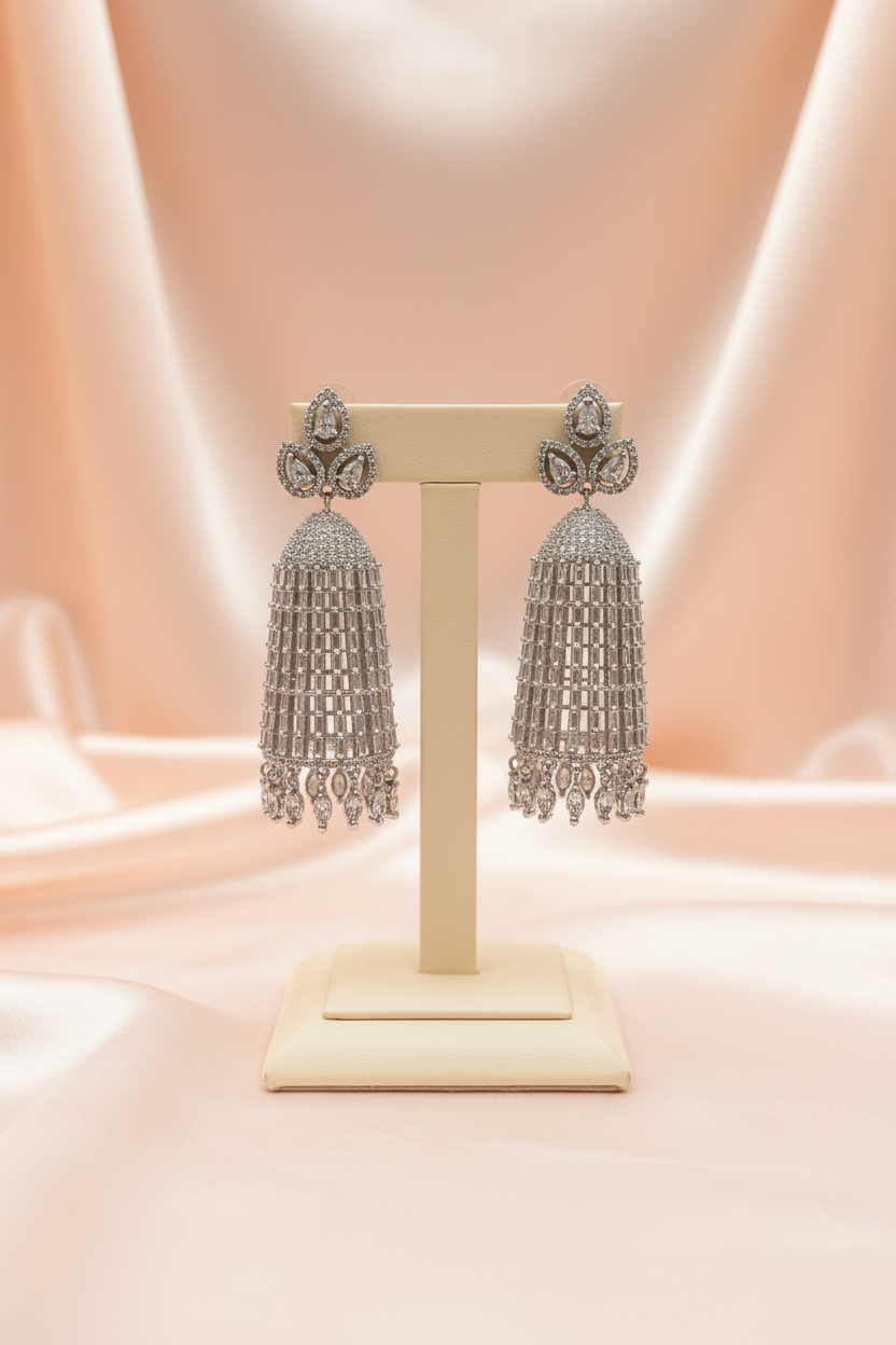 Zehra American Diamond Dholak Jhumkas