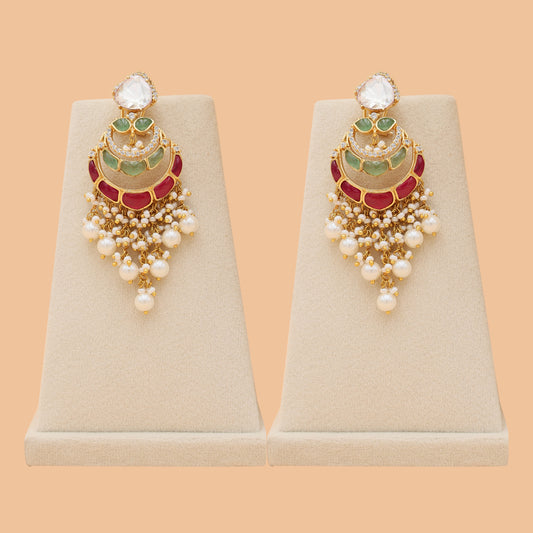 Gulnaar Kundan Chandbali Earrings