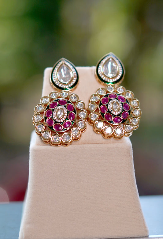 Multicoloured Noor Kundan Jewellery Set