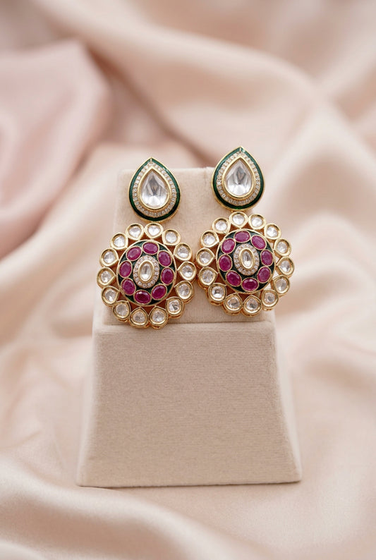Multicoloured Noor Kundan Jewellery Set