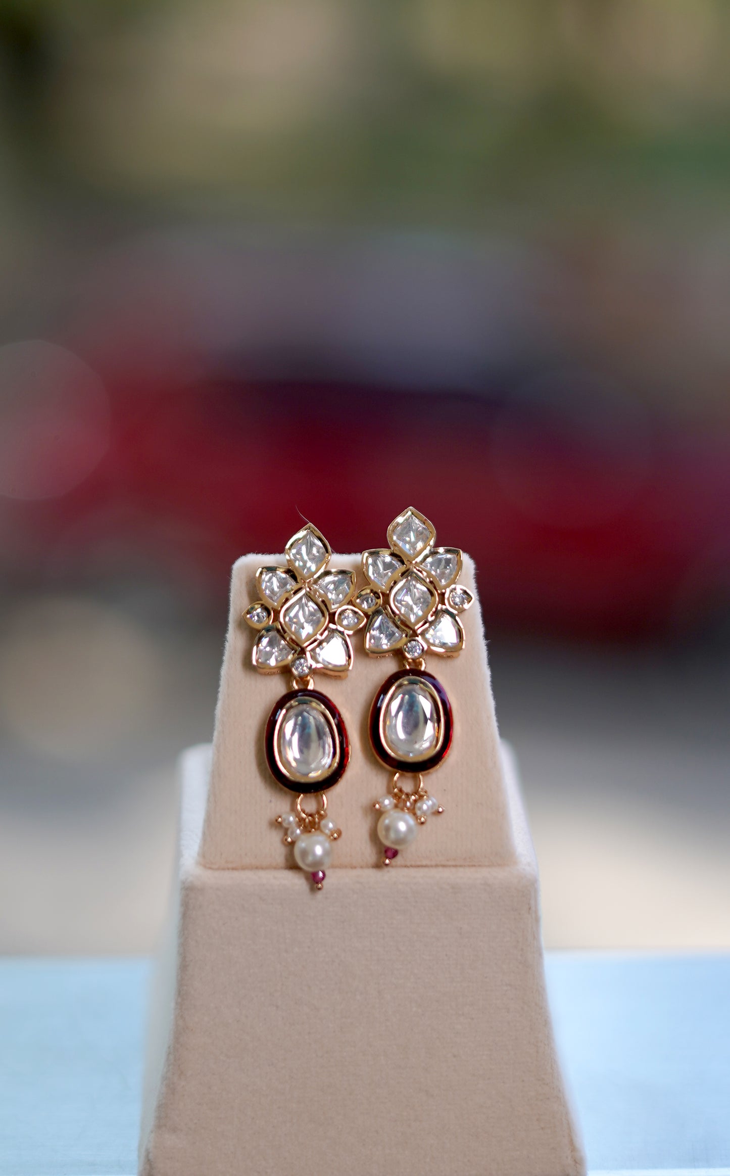 Rose Gold Nazakat Kundan Jewellery Set