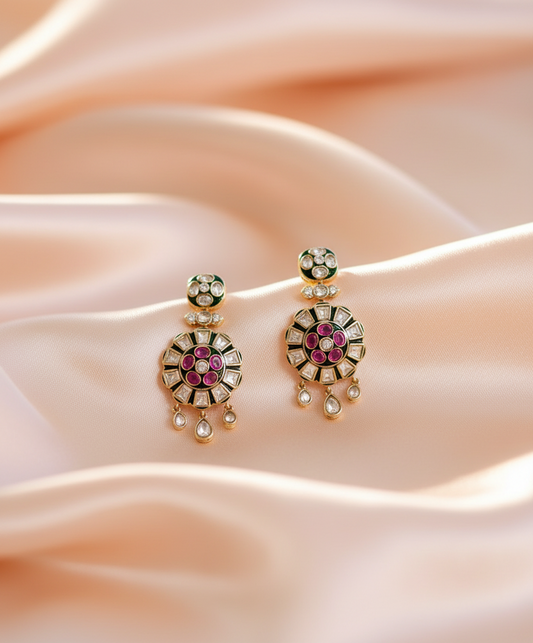 Gold Kamalika Charm Kundan Jewellery Set