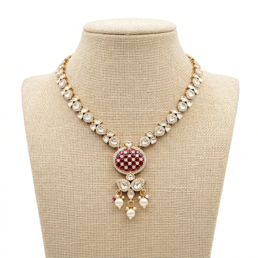 Ravya Ruby Drop Jewellery Set