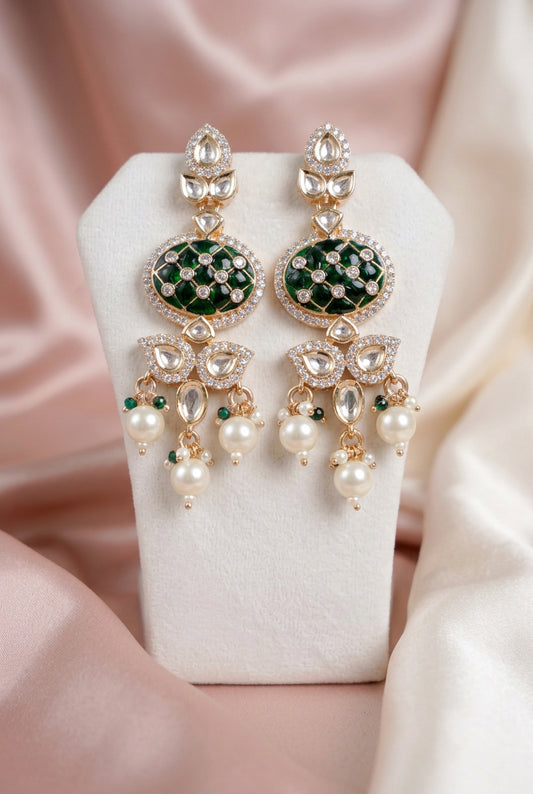 Ravya Emerald Drop Jewellery Set