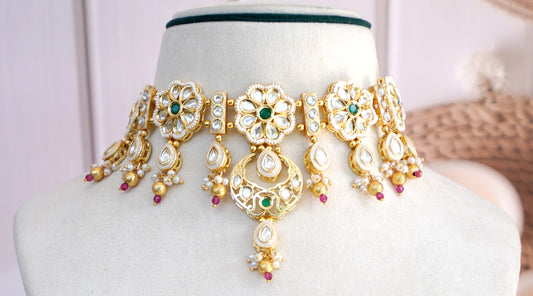 Ziva Floral Kundan Jewellery Set
