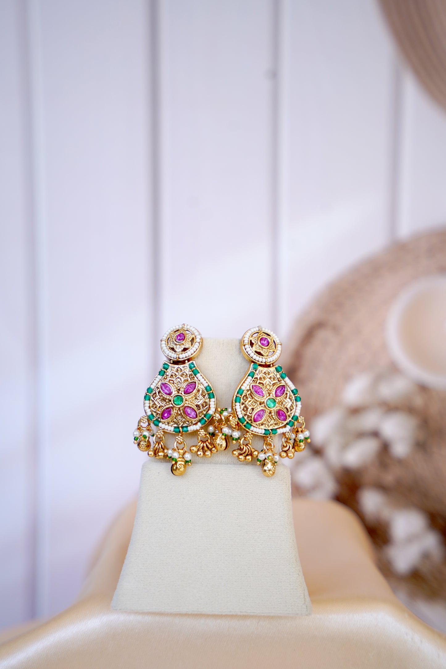 Green Gulzar Temple Jewellery Set