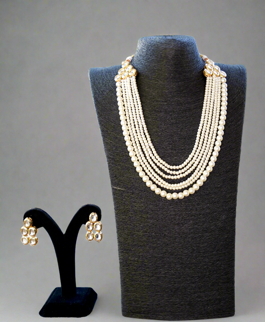 Ivory Radiance Layered Pearl Jewellery Set