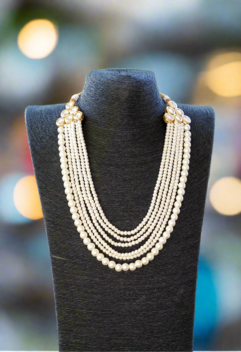 Ivory Radiance Layered Pearl Jewellery Set