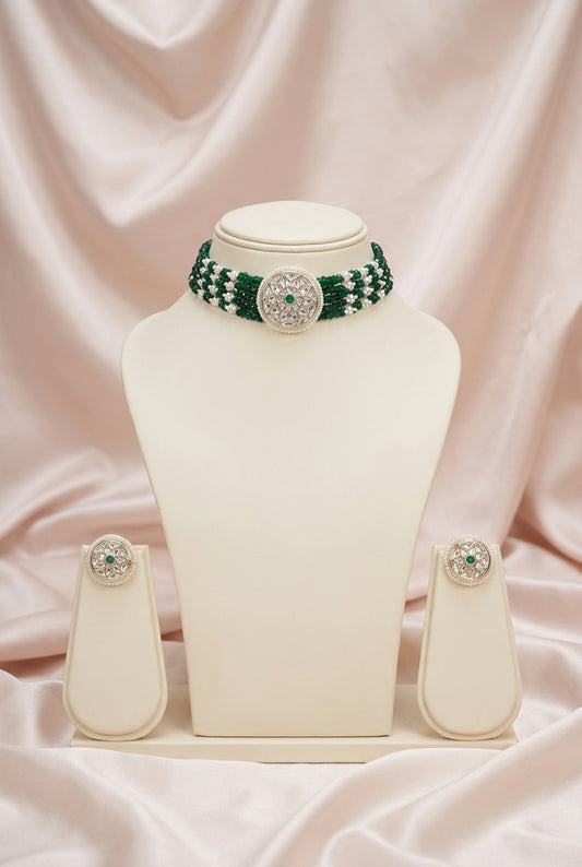 Emerald Choker Jewellery Set