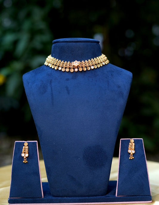 Golden Rivya Rose Jewellery Set