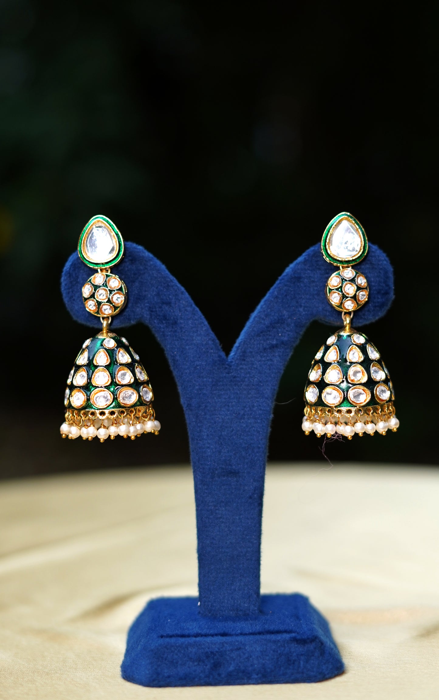 Green Emerald Empress Kundan Jewellery Set