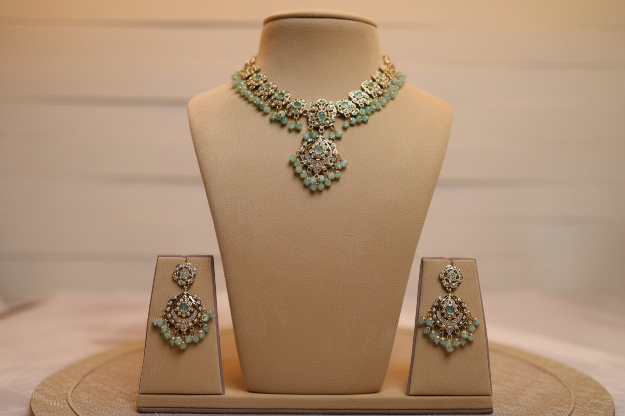 Mint Jadau Jewellery Set