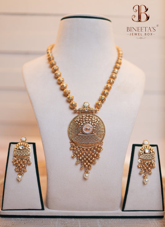 Rajdeep Golden Necklace Set