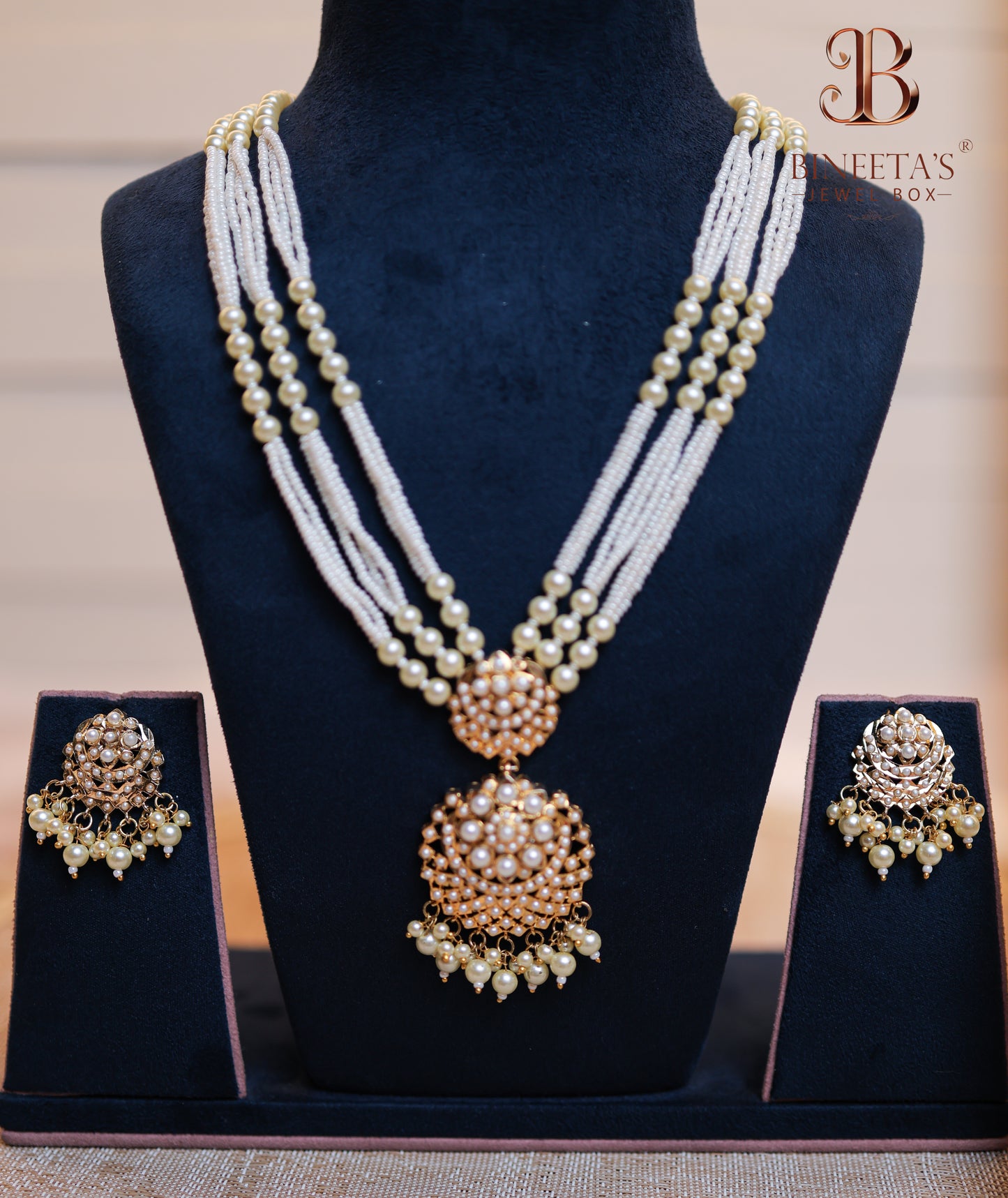 Advika Pearl Cascade Jewellery Set
