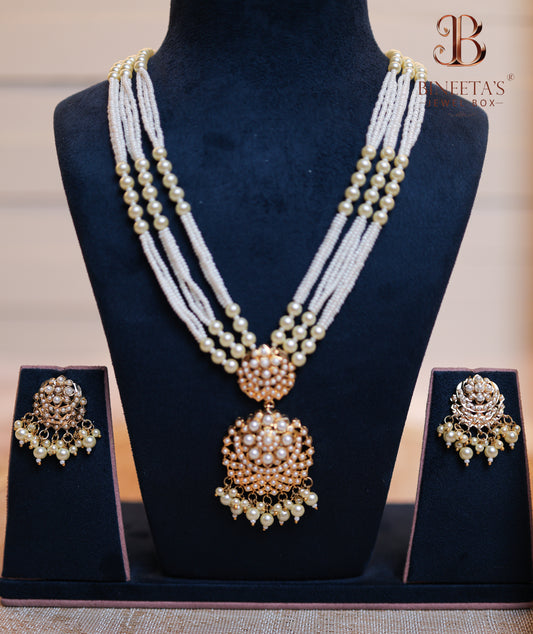 Advika Pearl Cascade Jewellery Set
