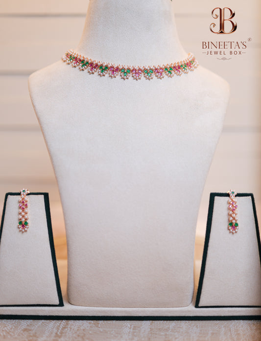 Prisha Floral Necklace Set
