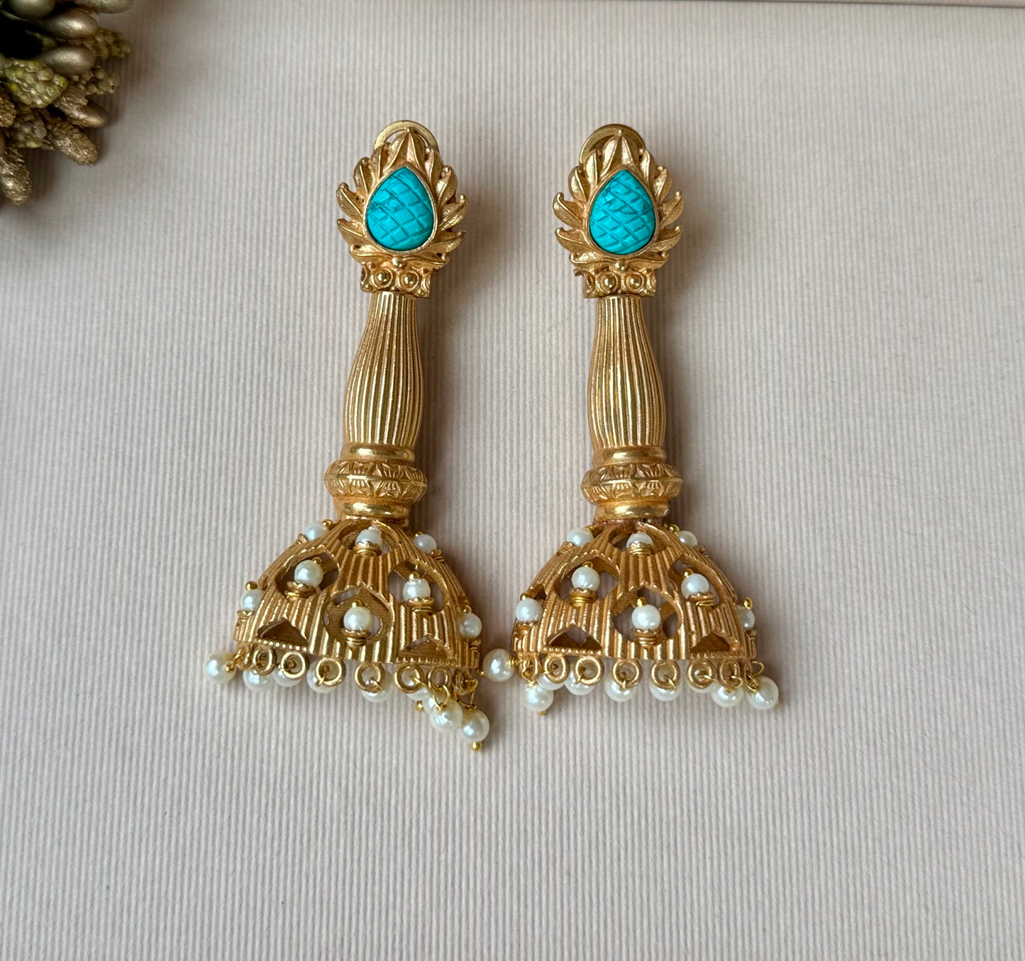 Noorani Turquoise Jhumkas