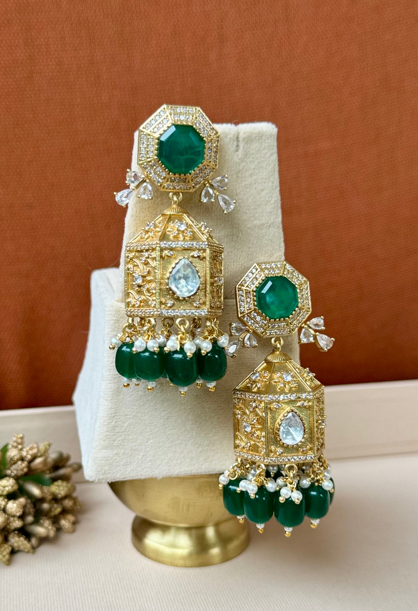 Emerald Royale Jhumkas