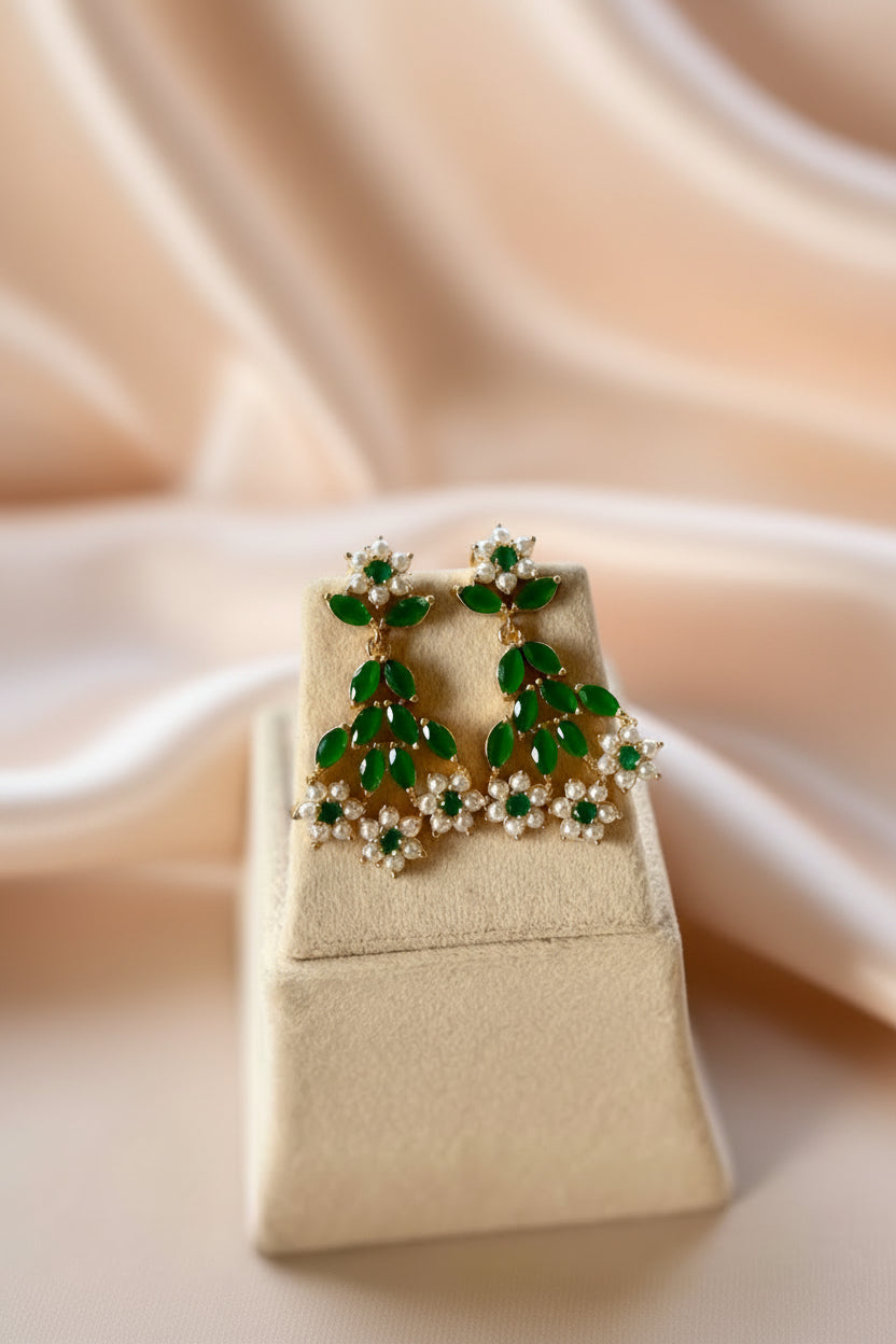 Zehra Emerald Bloom Jewellery Set