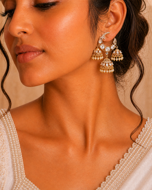 Chaand Pearl Jhumkas