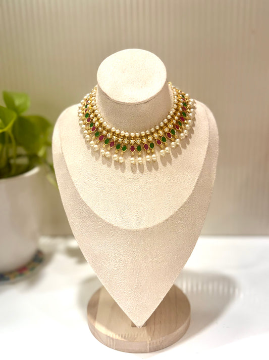 Nayra Ruby Emerald Necklace Set