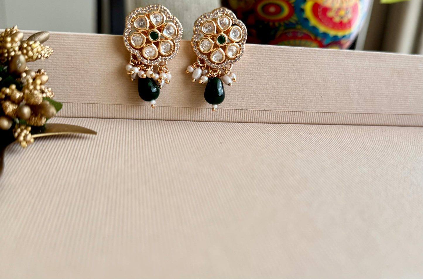 Ivory Fleur Mint Emerald Drop Jewellery Set (Copy)