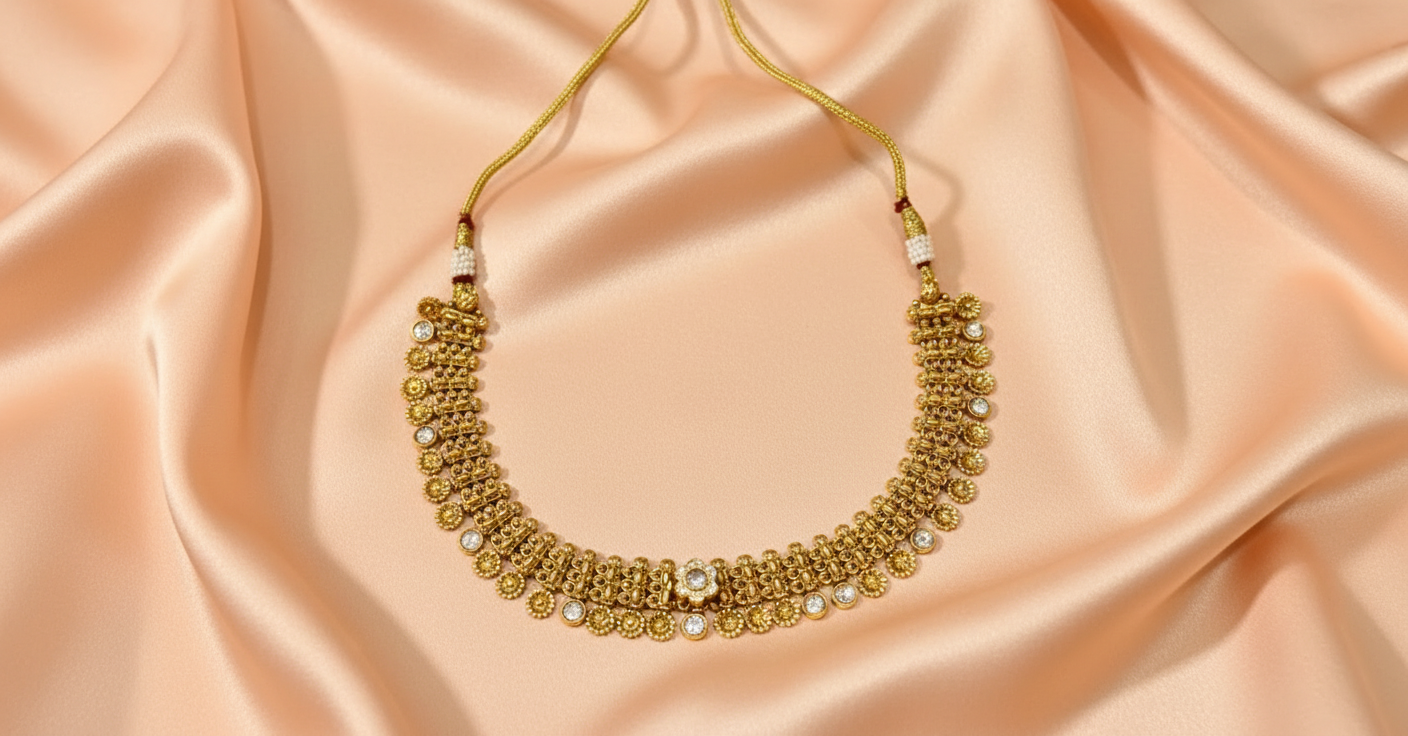 Golden Rivya Rose Jewellery Set