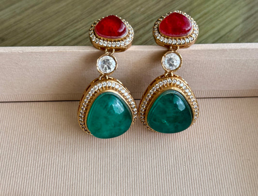 Multicoloured Rang Velvet Jewellery Set