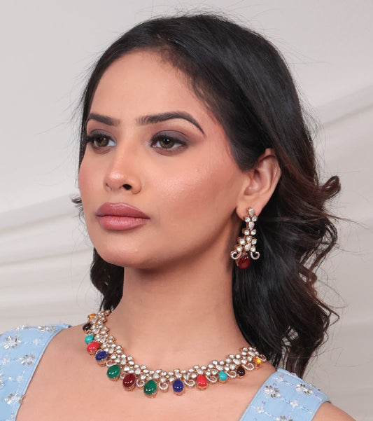 Multicoloured Keya Moissanite Jewellery Set