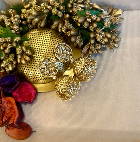 Meera Golden Jhumkas
