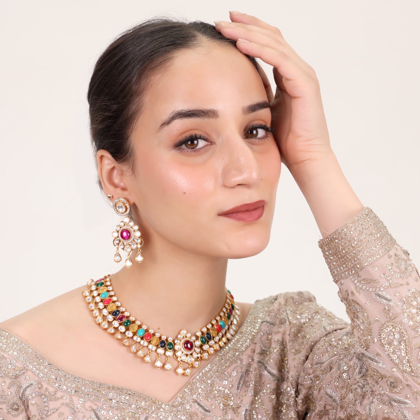 Navya Navratna Necklace Set