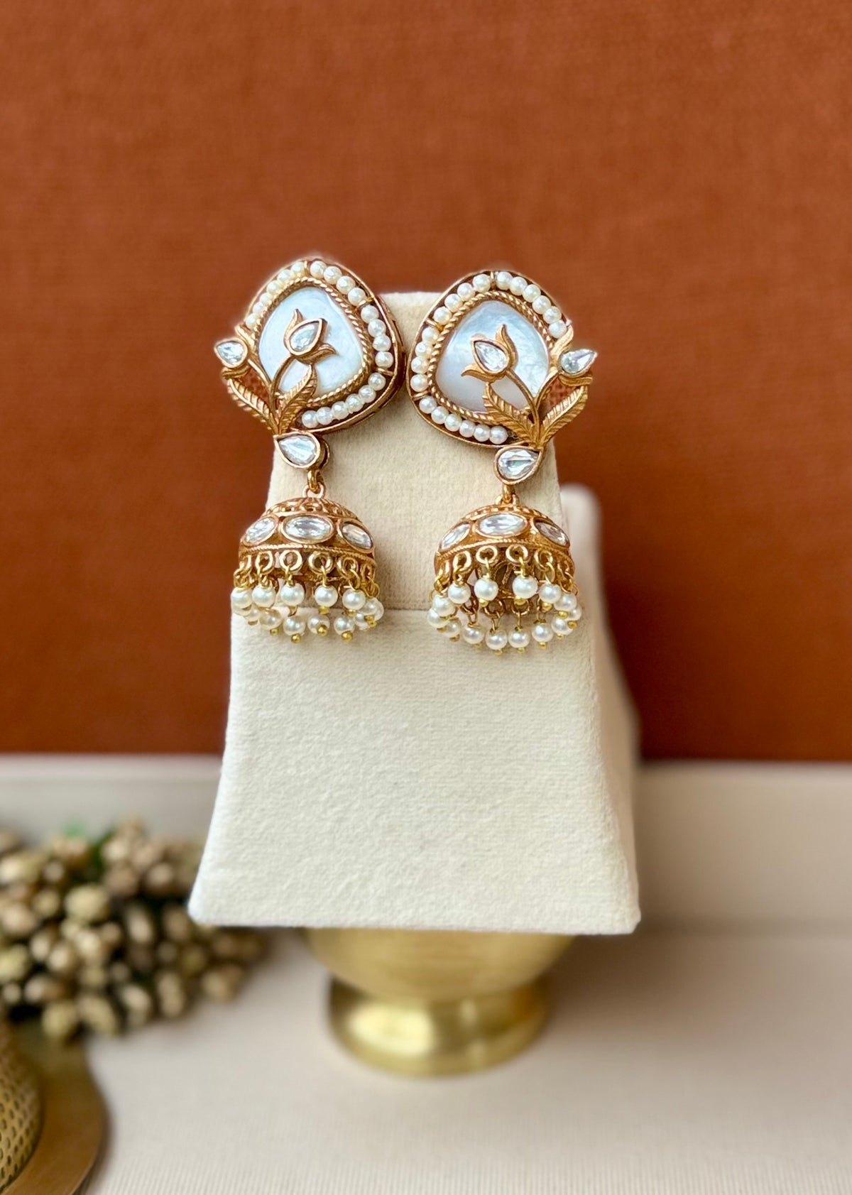 Aabha Mother of Pearl Jhumkas
