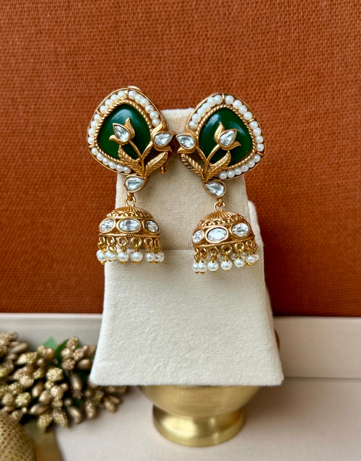 Aabha Emerald Jhumkas