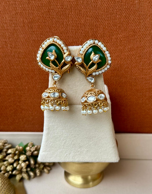 Aabha Emerald Jhumkas