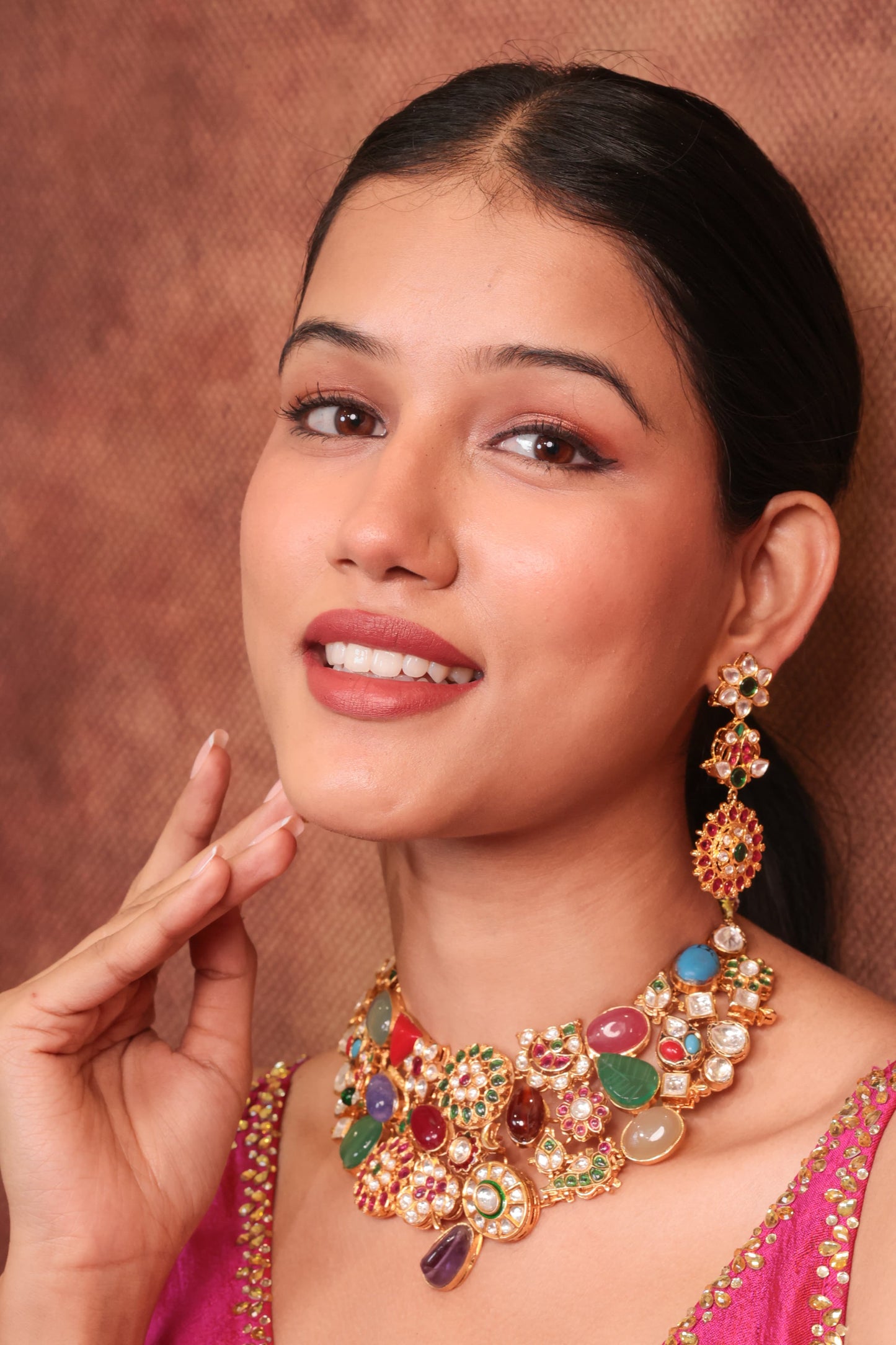 Rangmahal Polki Fusion Jewellery Set