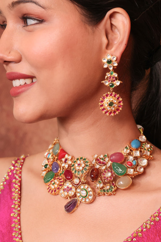 Rangmahal Polki Fusion Jewellery Set