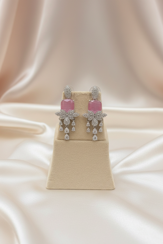 Roselle Blush American Diamond Earrings