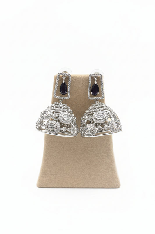 Amara Amethyst American Diamond Jhumkas