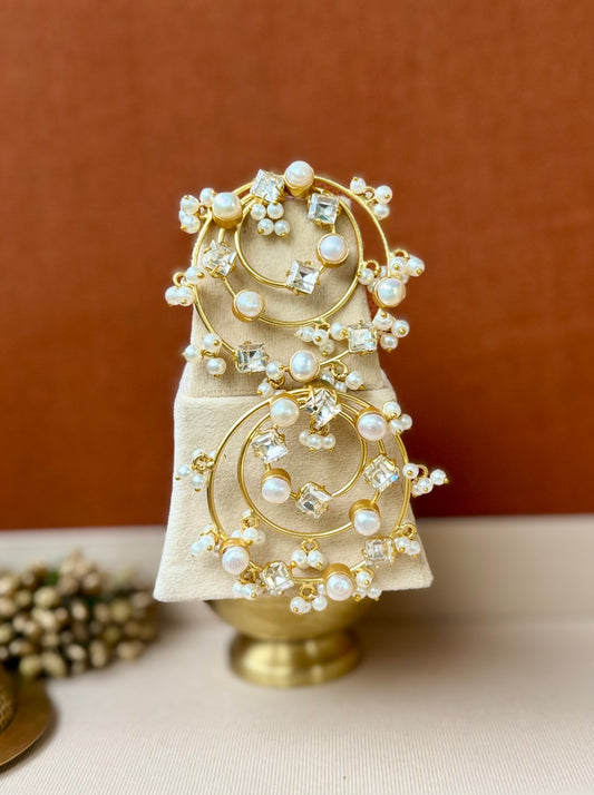 Elira Pearl Crystal Hoops