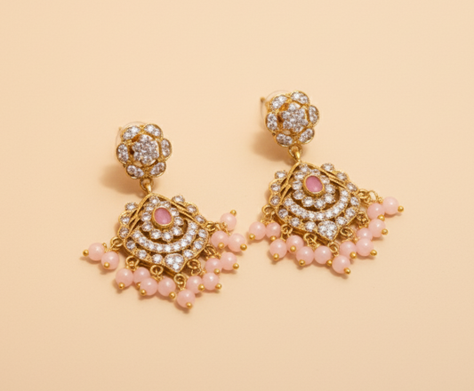 Blush Pink Jadau Jewellery Set