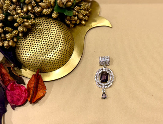 Amethyst Halo Pendant Set