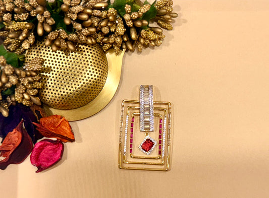 Crimson Frame Pendant Set