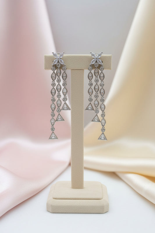 Veyra Geometric American Diamond Earrings