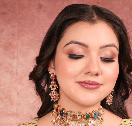 Navratan Royale Choker Jewellery Set