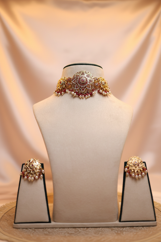 Arzani Ruby Red Choker Set