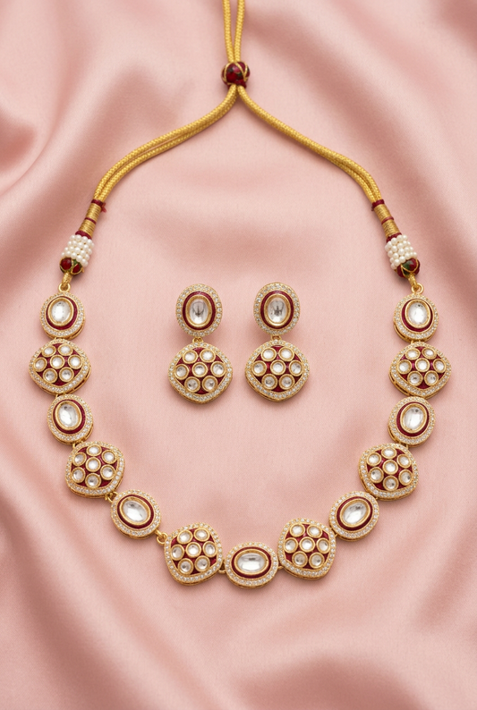 Red Zareen Glow Jewellery Set