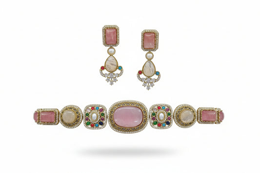 Mehr Rose Polki Choker Set