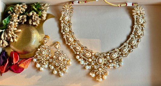 Ivory Sitara Kundan Pearl Set
