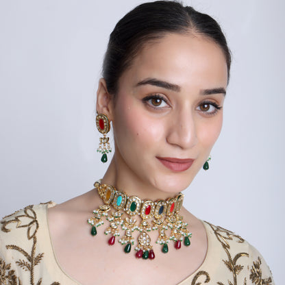 Rangrez Polki Choker Set