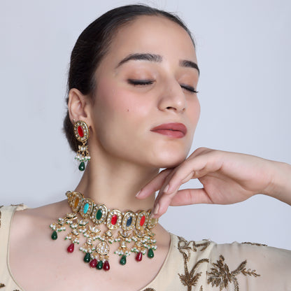 Rangrez Polki Choker Set